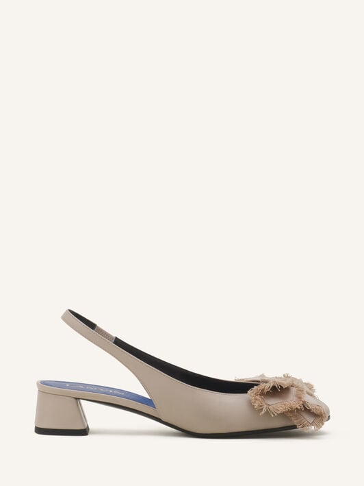 SLINGBACK-BALLERINA MIT ABSATZ AUS LEDER Lanvin SLINGBACK-BALLERINA MIT ABSATZ AUS LEDER Sandfarben FWPUMP1DNAPAA26
