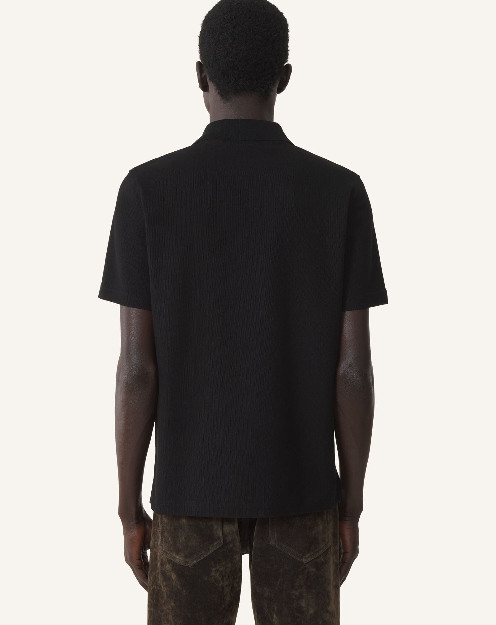Lanvin POLO SHIRT LEOPARD DETAIL Black RMPL0006J062A26