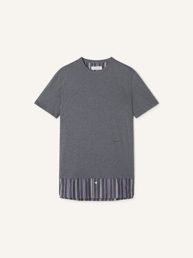 Lanvin T-SHIRT SUPERPOSÉ EN COTON Charbon RMTS0412J060A26