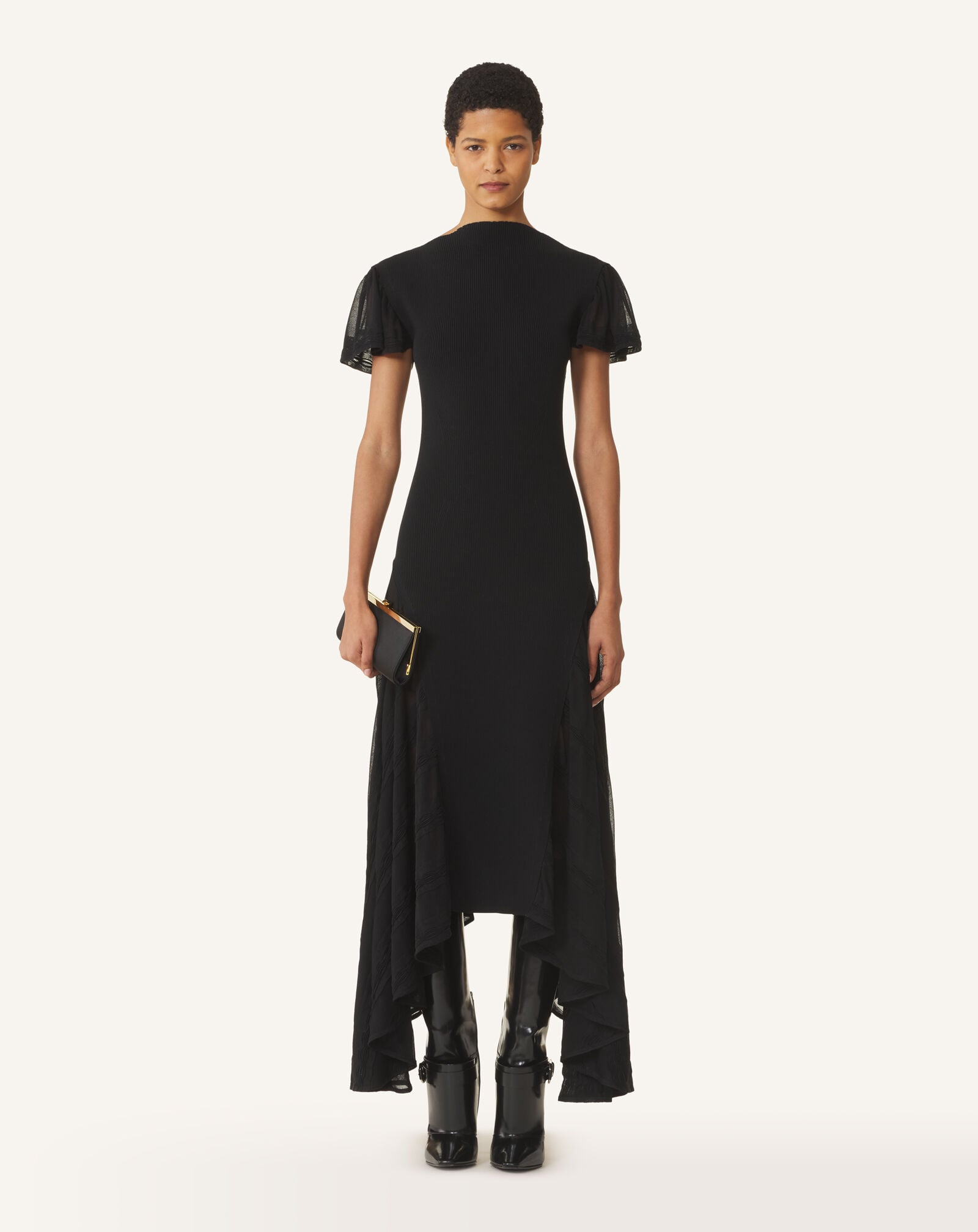 FLARED DRESS WITH GODETS Lanvin FLARED DRESS WITH GODETS Black RWDR0081K121H26