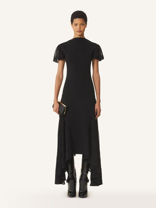 FLARED DRESS WITH GODETS Lanvin FLARED DRESS WITH GODETS Black RWDR0081K121H26