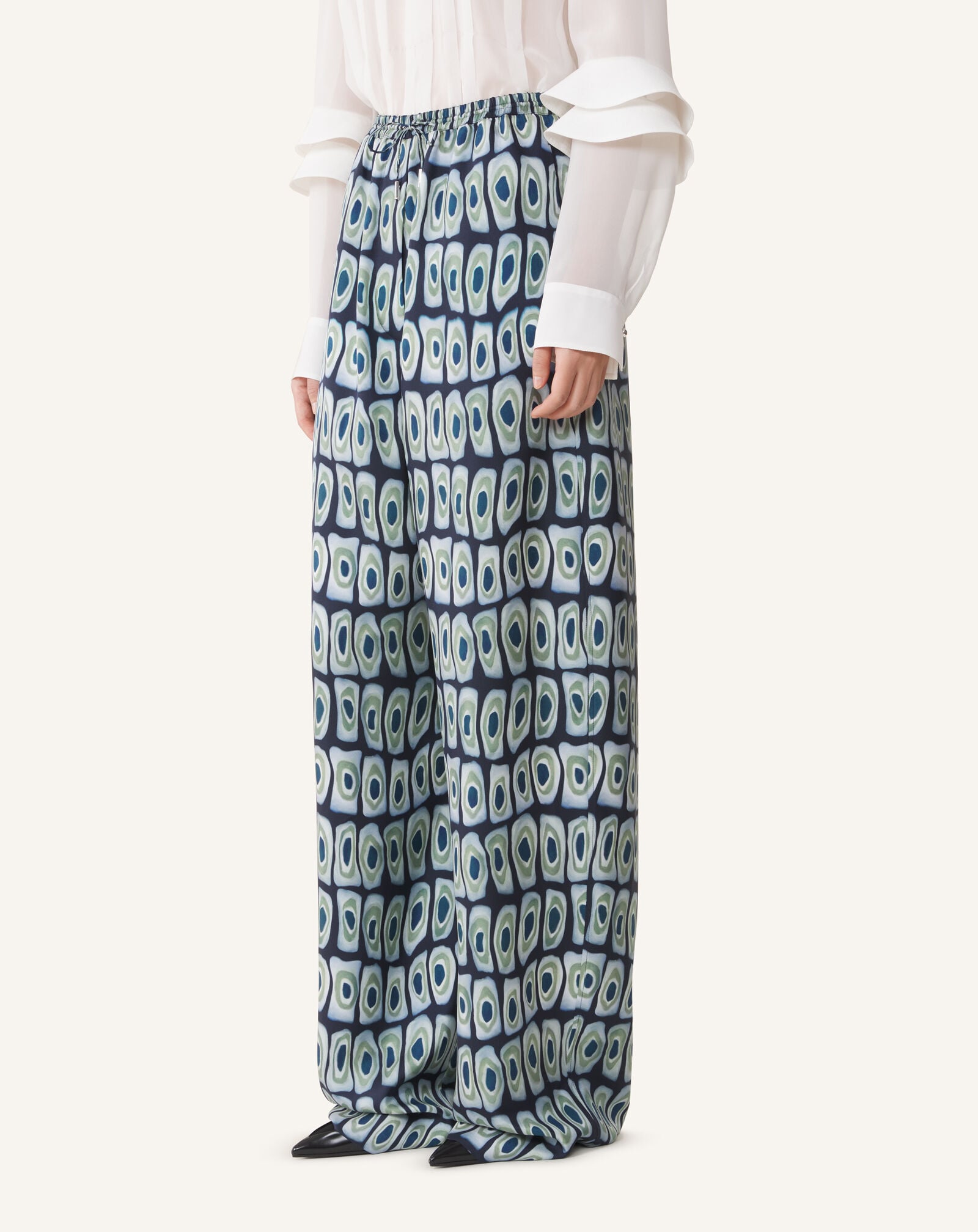PRINTED LOOSE FIT TROUSERS Lanvin PRINTED LOOSE FIT TROUSERS Haze/Sage RWTR00356426A26