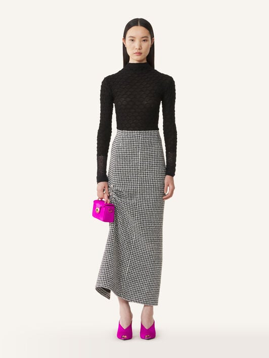TOP DE CUELLO ALTO DE LANA Y MOHAIR Lanvin TOP DE CUELLO ALTO DE LANA Y MOHAIR Negro RWPO0005K123A26