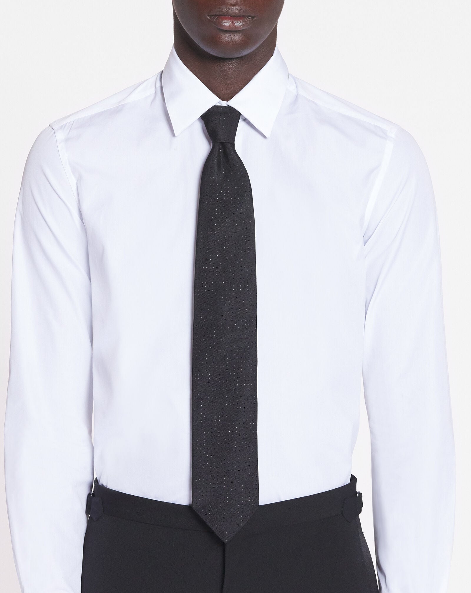 Lanvin CRAVATE LANVIN EN SATIN SCINTILLANT Noir AMSALV0ESPARA24