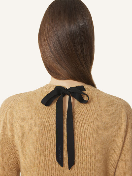 Lanvin GROS-GRAIN KNOT DETAIL JUMPER Cappuccino RWPO0016K113A26