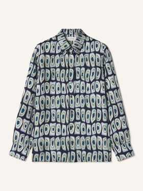 Lanvin CLASSIC PRINTED SHIRT IN SILK Haze/Sage RWTO00146426A26