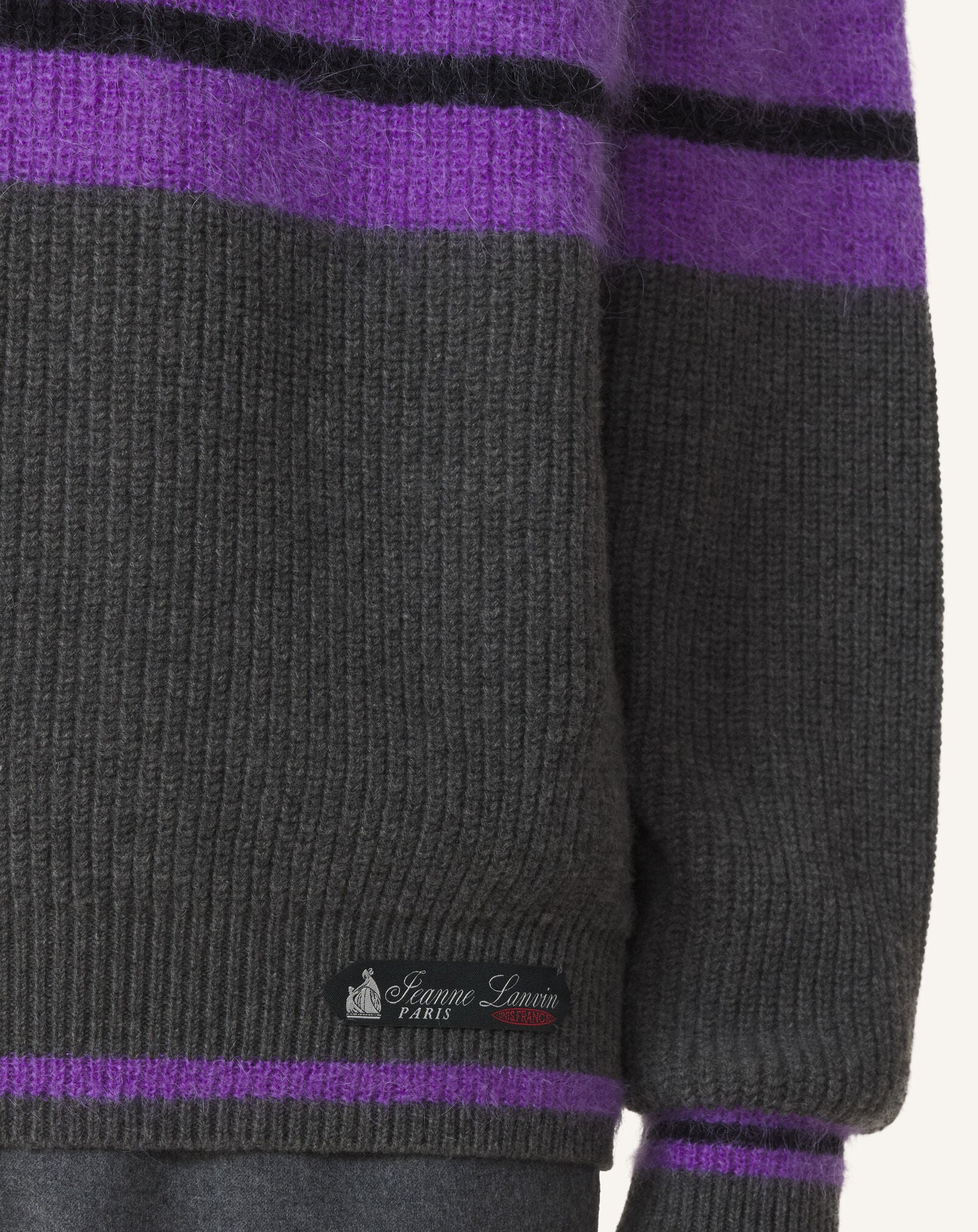 TEXTURED CREW NECK SWEATER Lanvin TEXTURED CREW NECK SWEATER Charcoal RMPO0021K128A26