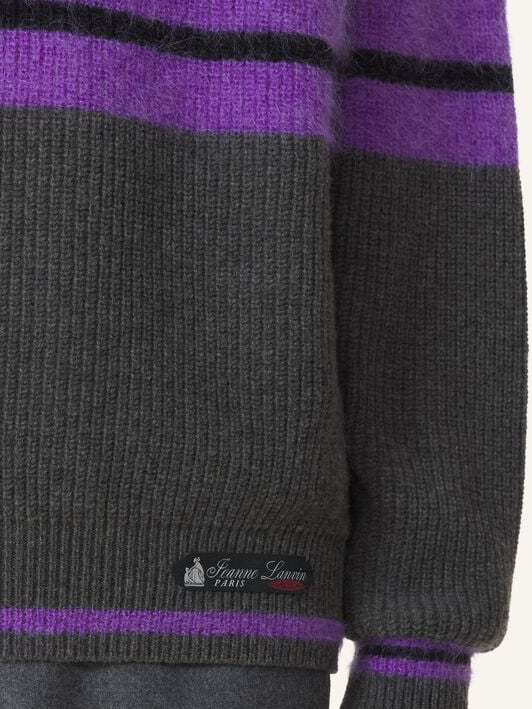 TEXTURED CREW NECK SWEATER Lanvin TEXTURED CREW NECK SWEATER Charcoal RMPO0021K128A26