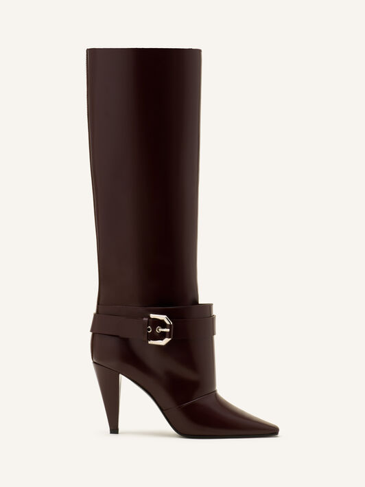 Lanvin KNEE BOOT POINTED TOE HIGH HEEL 90MM Brown FWBOMF07SPAZH26