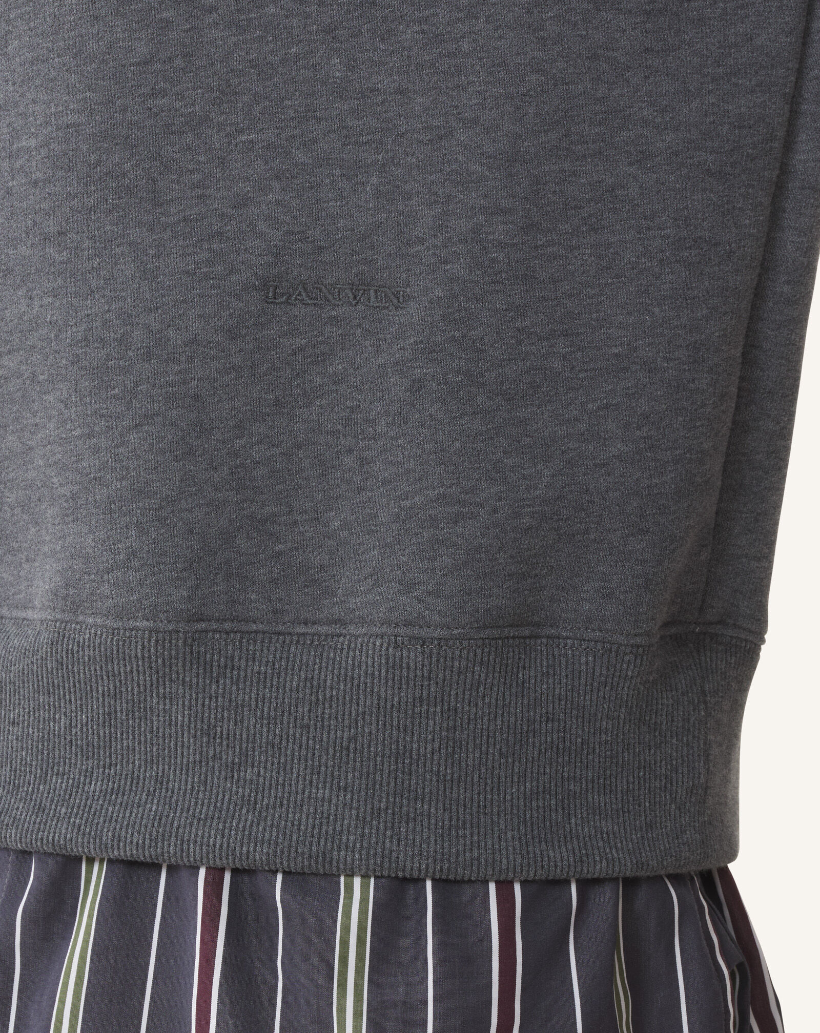 SWEAT SUPERPOSÉ EN COTON ET CACHEMIRE Lanvin SWEAT SUPERPOSÉ EN COTON ET CACHEMIRE Anthracite RMSS0101F013A26