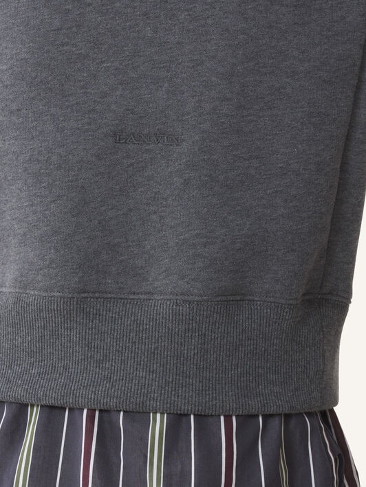 SWEAT SUPERPOSÉ EN COTON ET CACHEMIRE Lanvin SWEAT SUPERPOSÉ EN COTON ET CACHEMIRE Anthracite RMSS0101F013A26