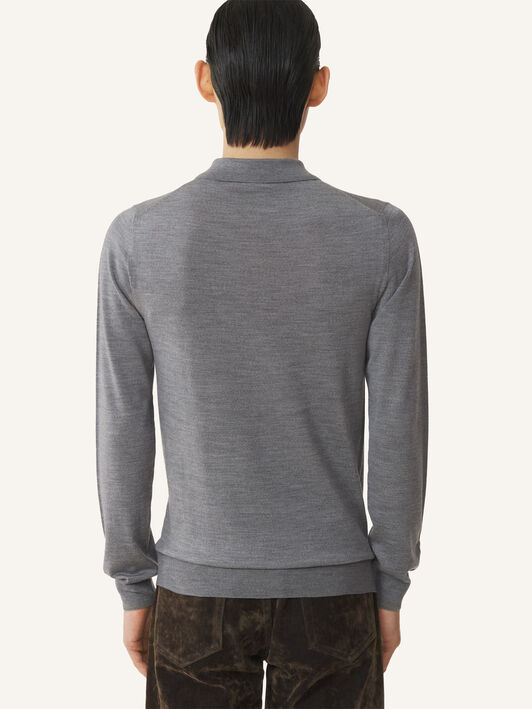 Lanvin POLO NECK LONG-SLEEVE JUMPER Ash RMPL0012K099A26