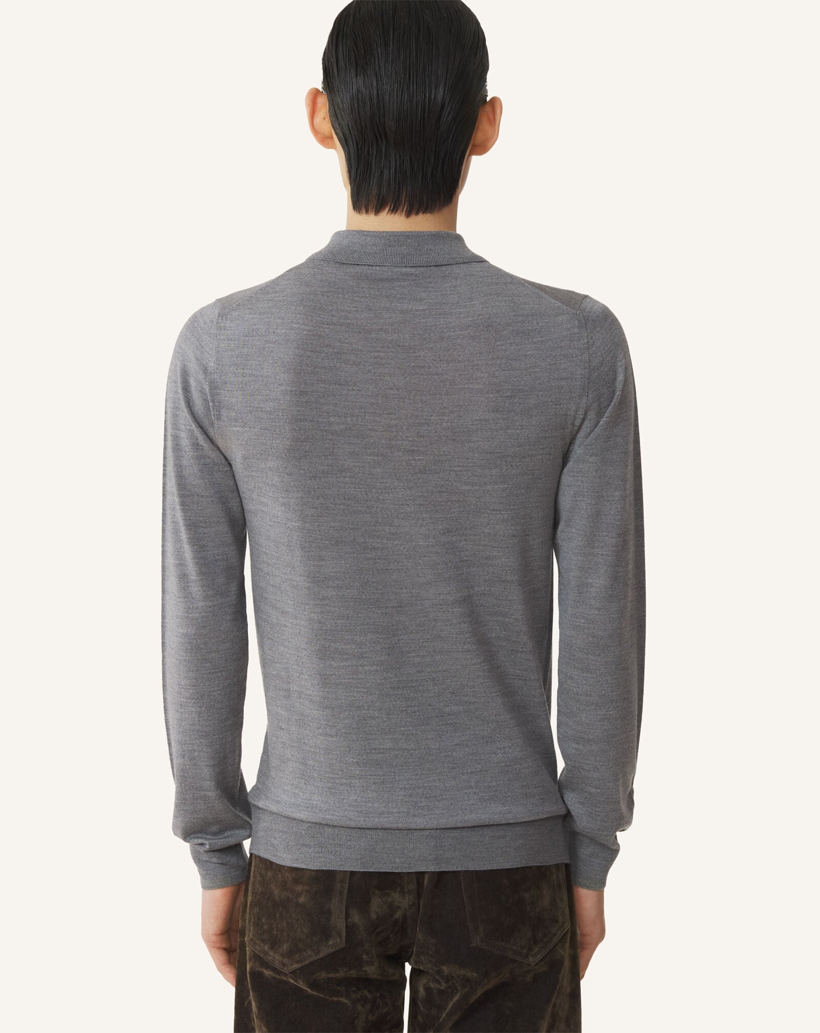 Lanvin POLO NECK LONG-SLEEVE JUMPER Ash RMPL0012K099A26