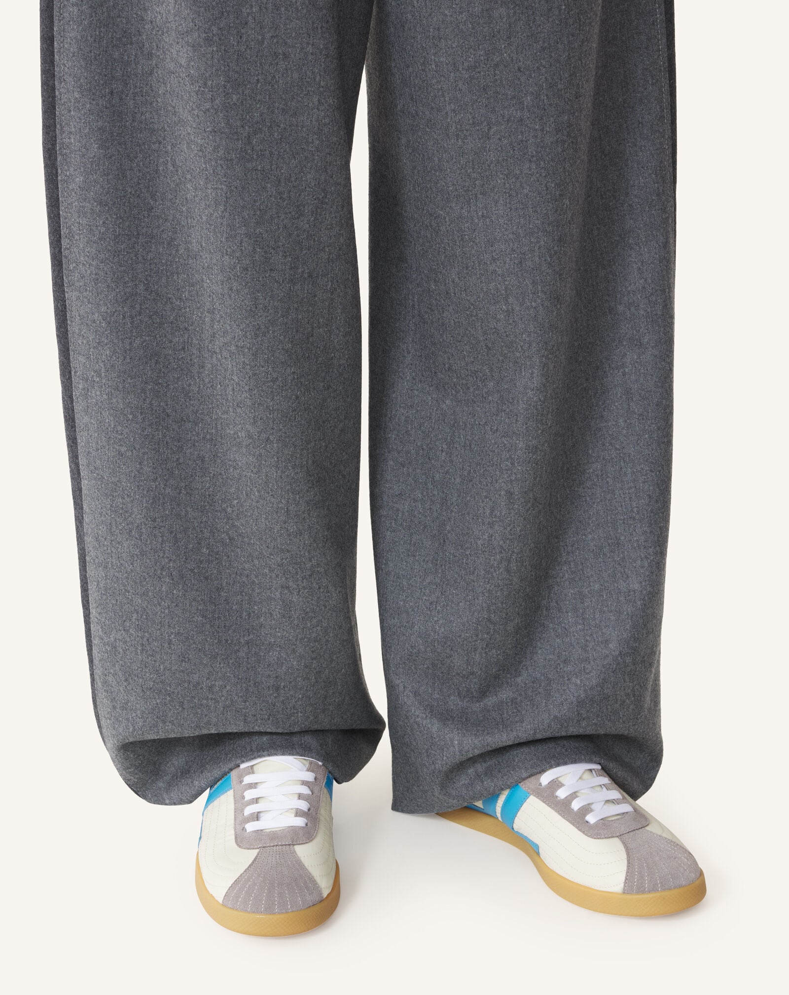 Lanvin SNEAKERS GLEN 2.0 EN NYLON Écru/Bleu clair FUSKZL01NYSQA26