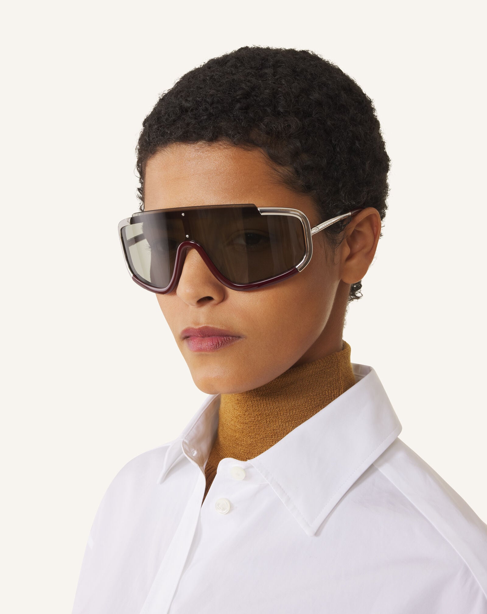 MASK METAL AND ACETATE NOVA Lanvin MASK METAL AND ACETATE NOVA Burgundy/Silver AWEYTSU2ACMLH26