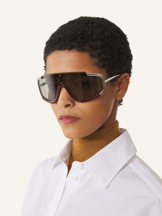 MASK METAL AND ACETATE NOVA Lanvin MASK METAL AND ACETATE NOVA Burgundy/Silver AWEYTSU2ACMLH26