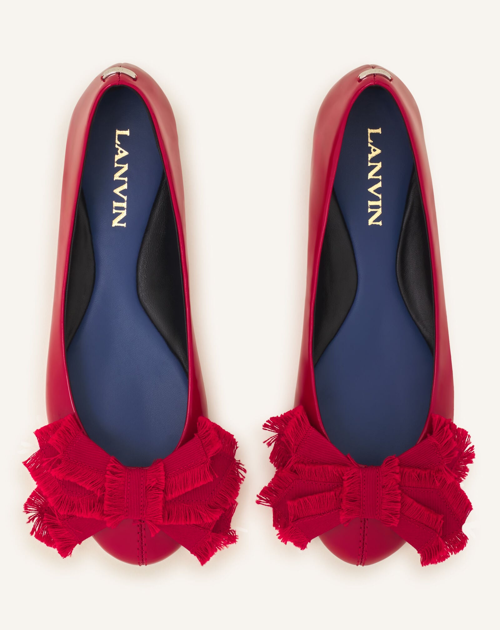 BALLERINE THE BOW EN CUIR VERNI Lanvin BALLERINE THE BOW EN CUIR VERNI Rouge FWBAMB0GVEGGH26