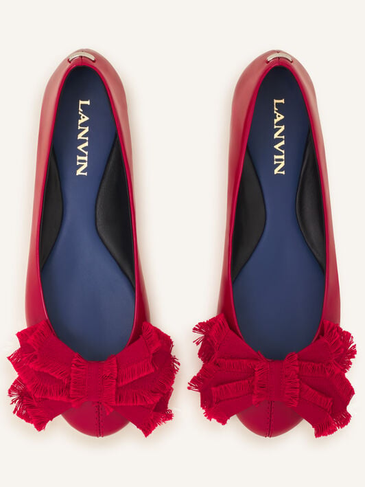 BALLERINE THE BOW EN CUIR VERNI Lanvin BALLERINE THE BOW EN CUIR VERNI Rouge FWBAMB0GVEGGH26