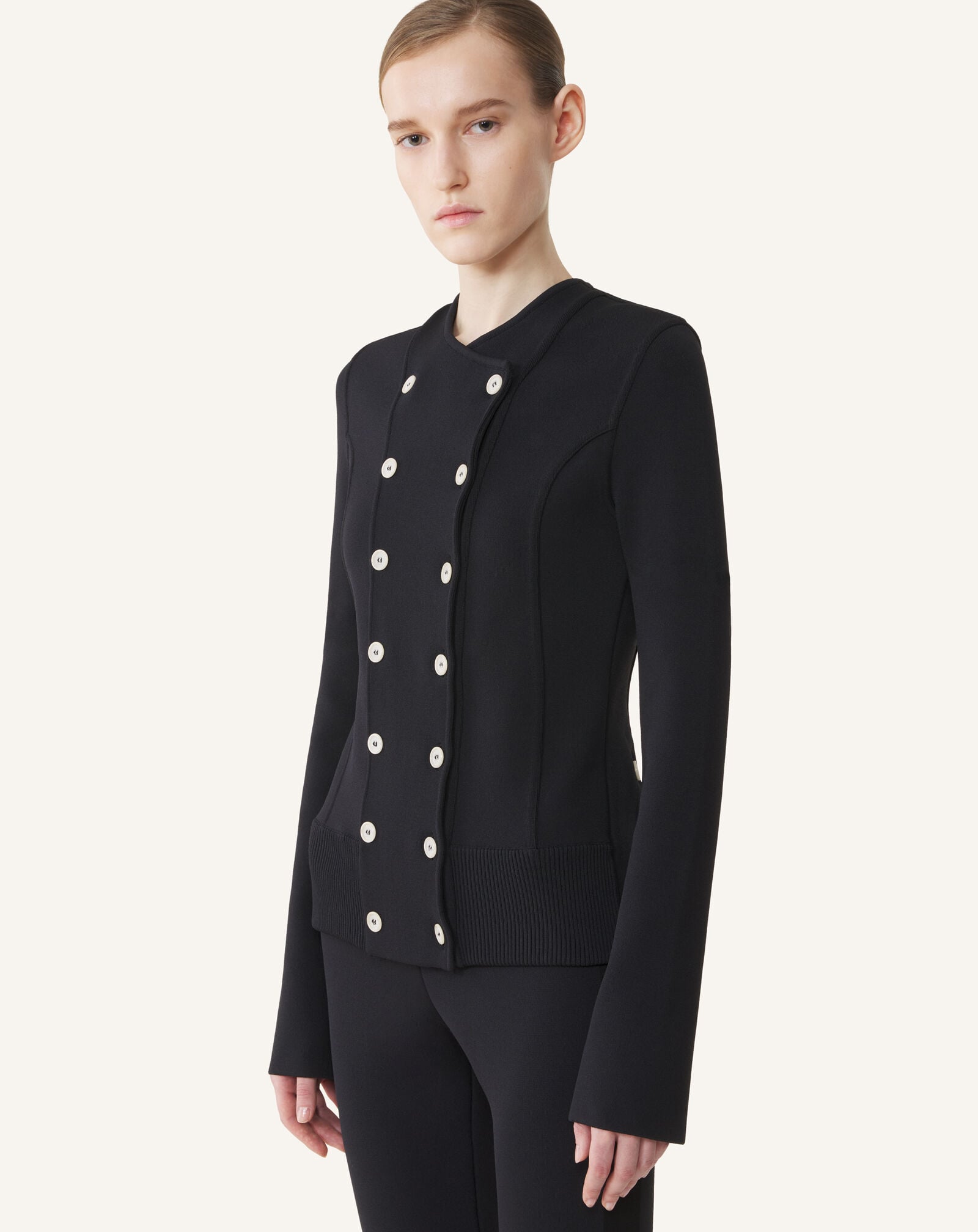 Lanvin VESTE TAILLEUR EN MAILLE Noir RWJA0010K115A26