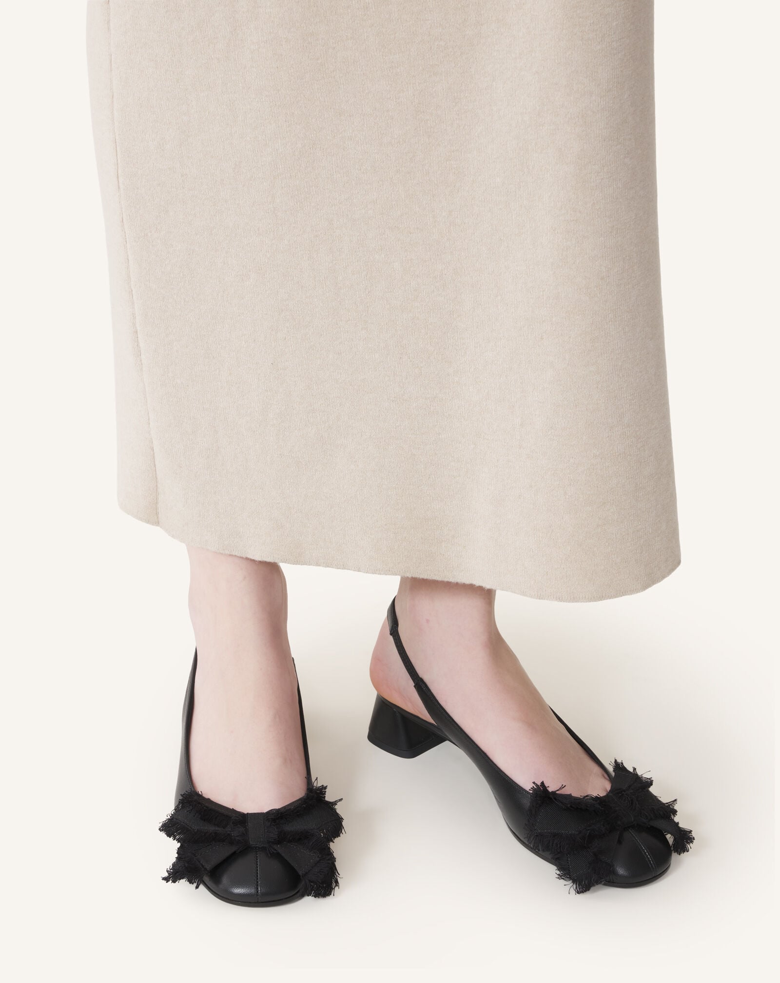 Lanvin BALLERINE SLINGBACK À TALON EN CUIR Noir FWPUMP1DNAPAA26