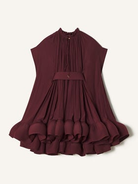 KURZES KLEID AUS CHARMEUSE Lanvin KURZES KLEID AUS CHARMEUSE Bordeaux RWDR209U4778H20