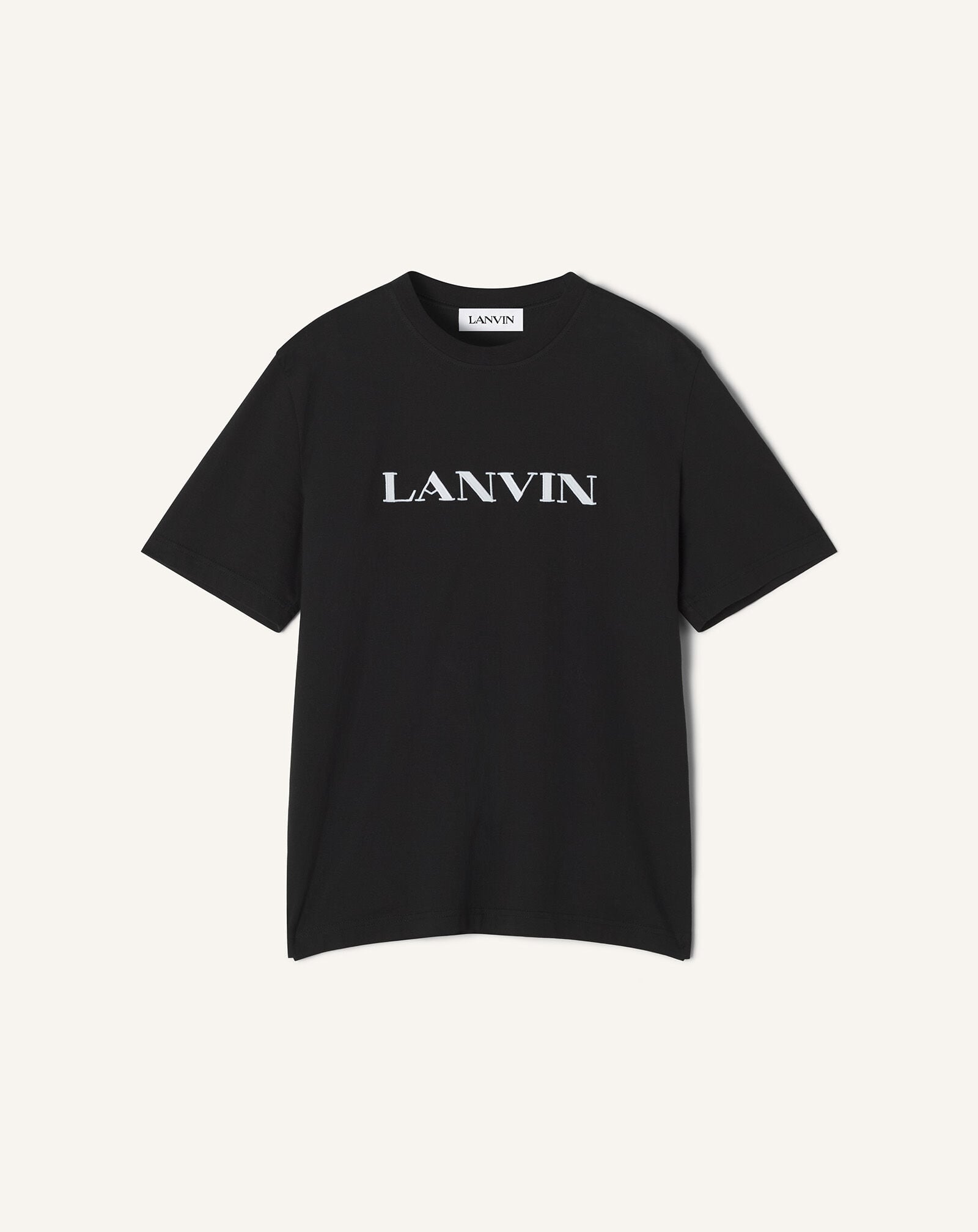 CAMISETA LANVIN DE ALGODÓN BORDADO Lanvin CAMISETA LANVIN DE ALGODÓN BORDADO Negro RMTS0012J300H25