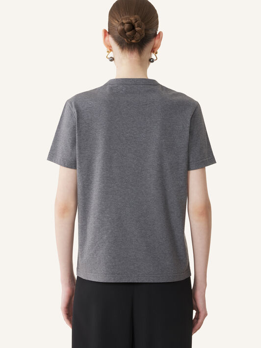 Lanvin EMBROIDERED "M&D" LOGO T-SHIRT Dark Grey Melange RWTS0030J060A26