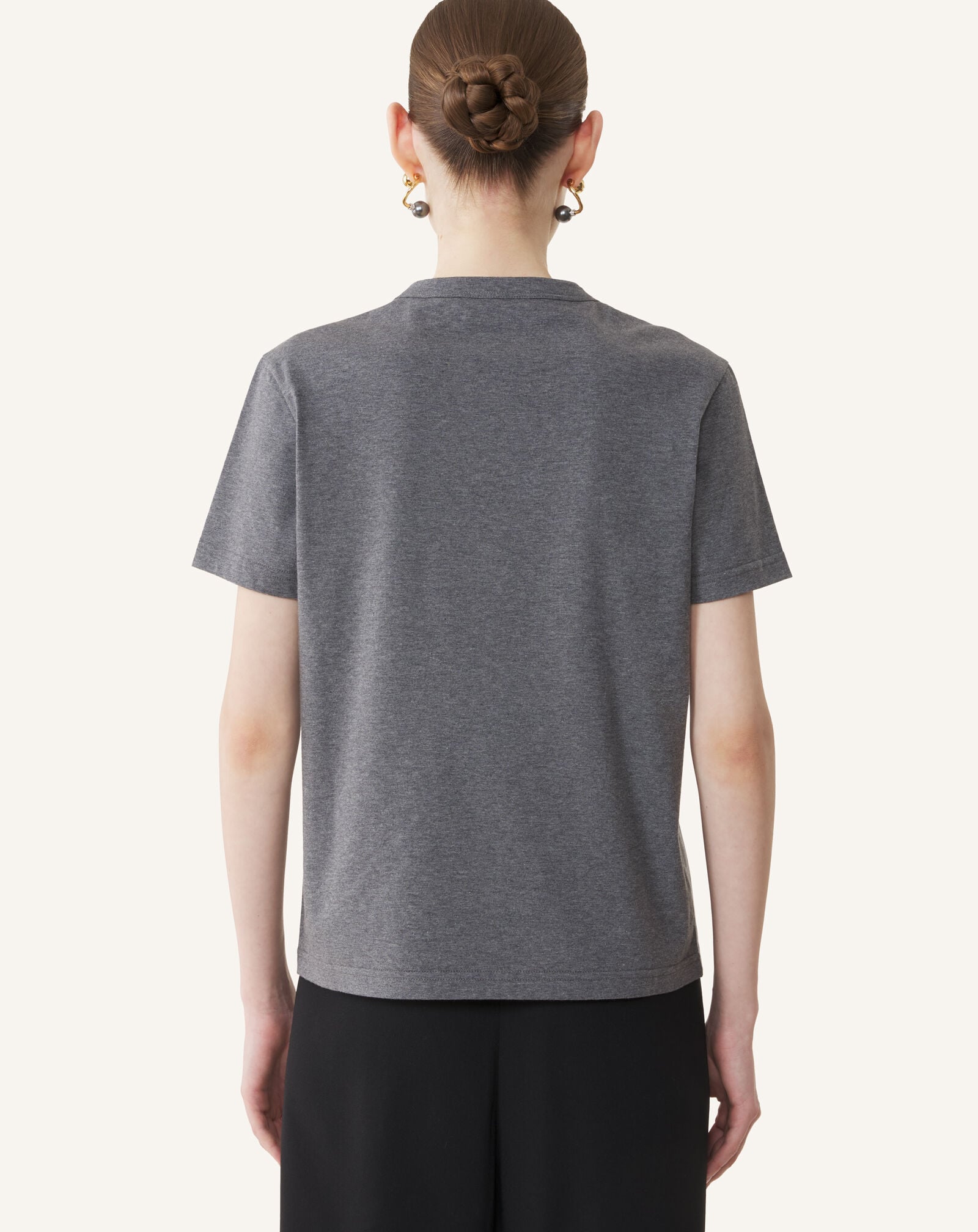 Lanvin EMBROIDERED "M&D" LOGO T-SHIRT Dark Grey Melange RWTS0030J060A26