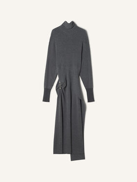 Lanvin ROBE MIDI EN LAINE ET CACHEMIRE Tourterelle RWDR0040K065H25