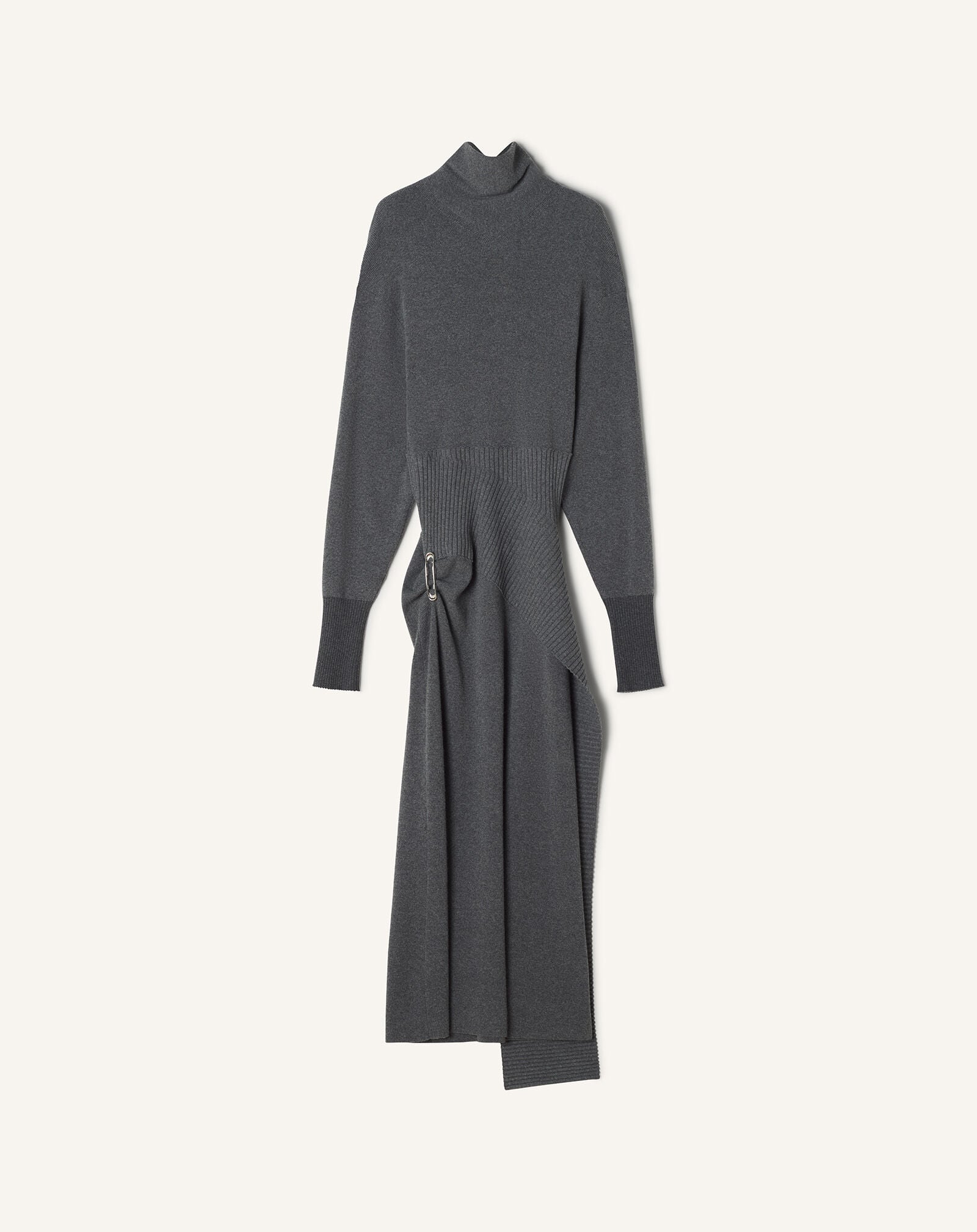Lanvin ROBE MIDI EN LAINE ET CACHEMIRE Tourterelle RWDR0040K065H25