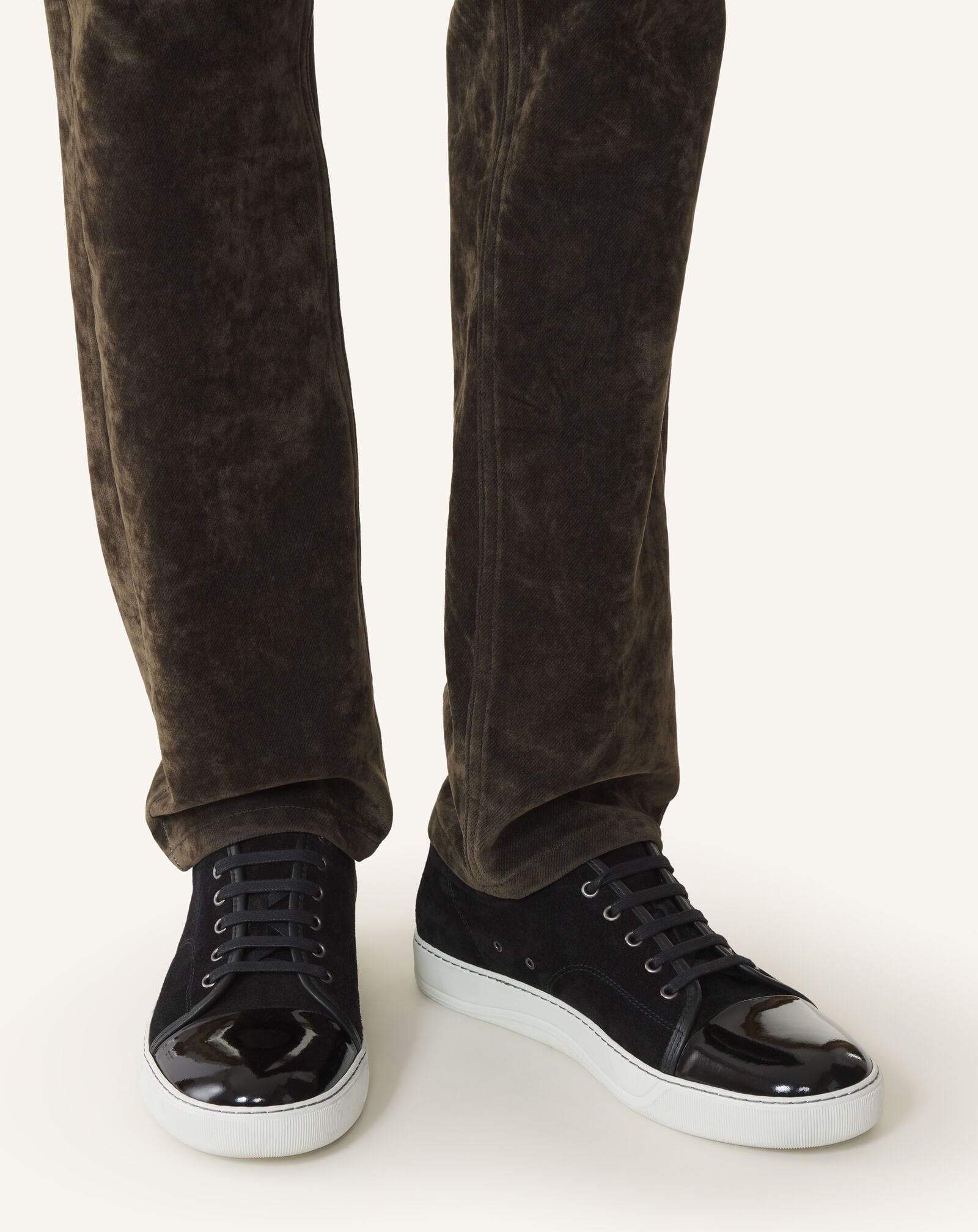 SNEAKERS DBB1 EN SUEDE ET CUIR VERNIS Lanvin SNEAKERS DBB1 EN SUEDE ET CUIR VERNIS Noir FMSKDBB1VBALP15
