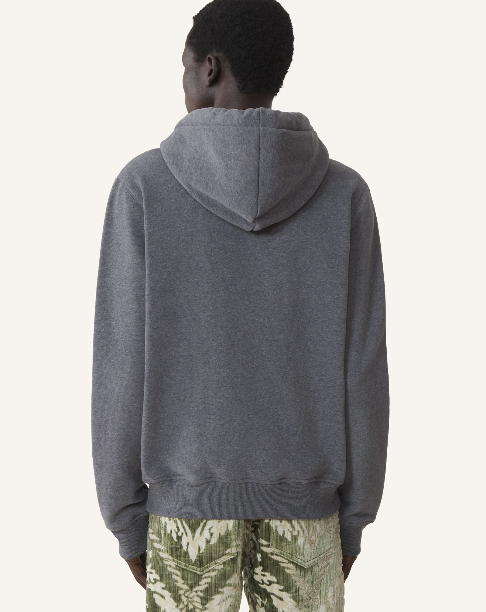 HOODIE ZIPPÉ RUBAN LANVIN EN COTON ET CACHEMIRE Lanvin HOODIE ZIPPÉ RUBAN LANVIN EN COTON ET CACHEMIRE Charbon RMHO0007F013A26