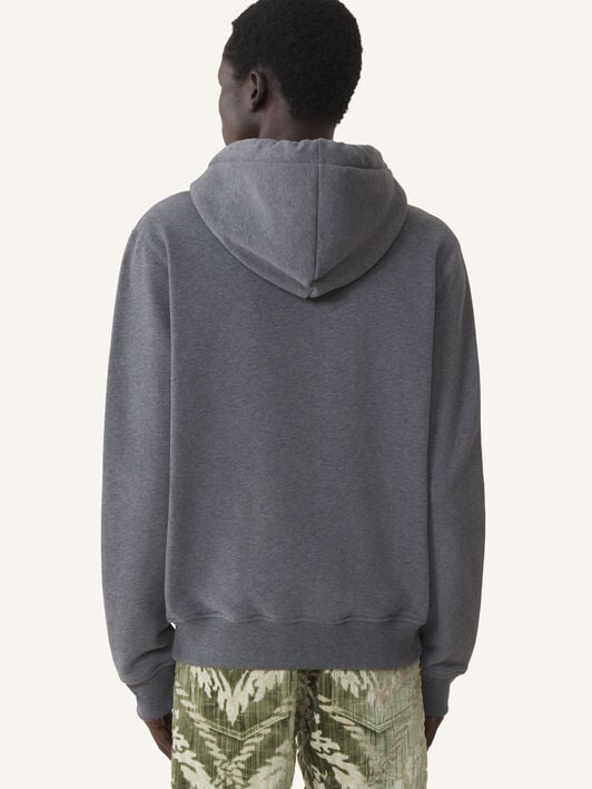 HOODIE ZIPPÉ RUBAN LANVIN EN COTON ET CACHEMIRE Lanvin HOODIE ZIPPÉ RUBAN LANVIN EN COTON ET CACHEMIRE Charbon RMHO0007F013A26