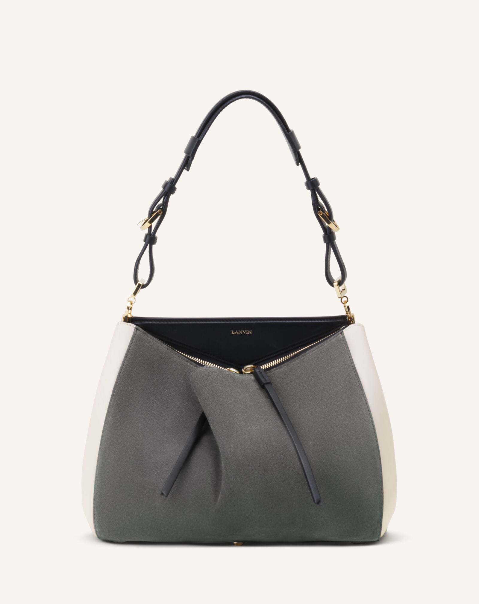 TOP HANDLE ZIPPED PM Lanvin TOP HANDLE ZIPPED PM Dark Grey/Black LWBGLCPMCASUH26