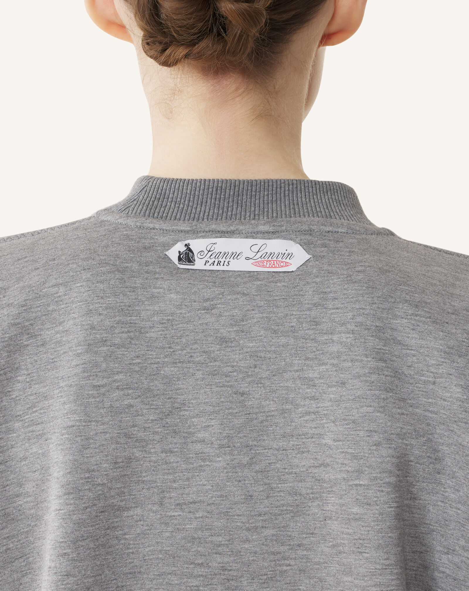 SWEAT CEINTURÉ EN JERSEY DOUBLE FACE Lanvin SWEAT CEINTURÉ EN JERSEY DOUBLE FACE Gris clair/Noir RWSS0007J056A26