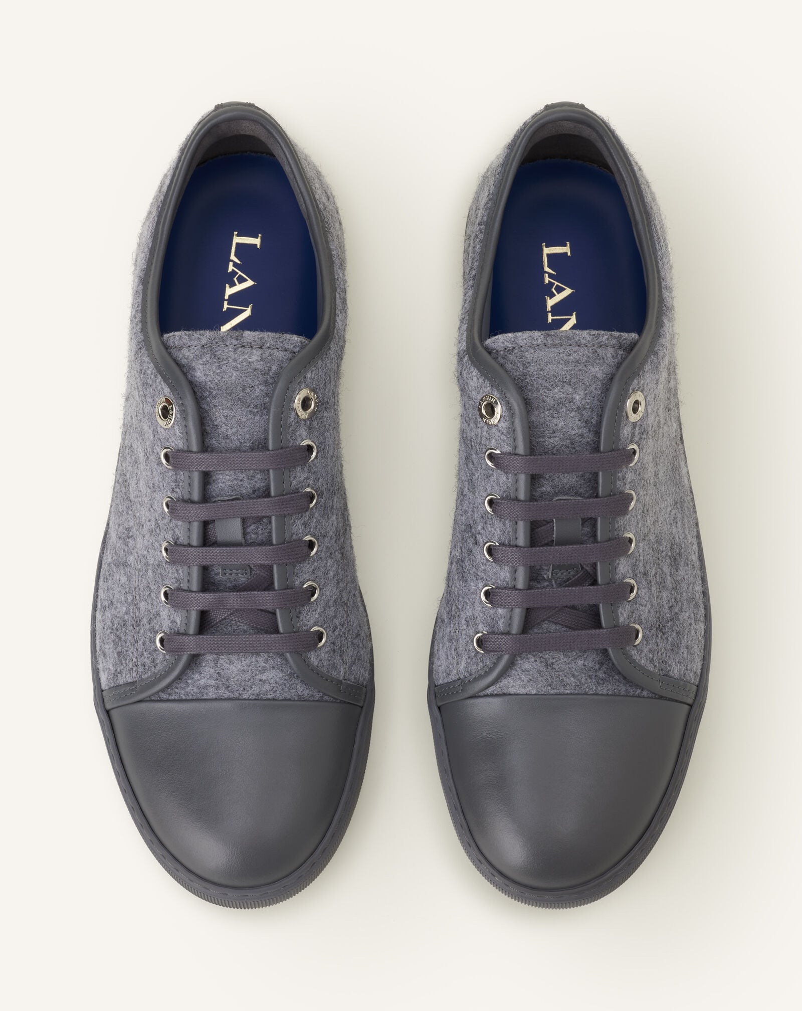 SNEAKERS DBB1 EN FEUTRE ET CUIR NAPPA Lanvin SNEAKERS DBB1 EN FEUTRE ET CUIR NAPPA Gris Clair FMSKDBB1FELTA26