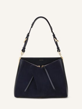 Lanvin SAC TOP HANDLE EN CUIR Noir/Bleu Marine LWBGLCPMCASUH26
