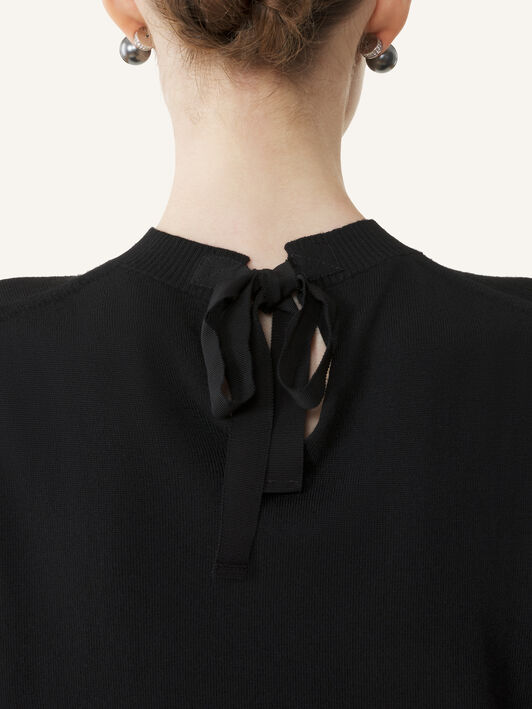 PULLOVER AUS MERINOWOLLE MIT GROSGRAIN-DETAIL Lanvin PULLOVER AUS MERINOWOLLE MIT GROSGRAIN-DETAIL Schwarz RWPO0010K101A26