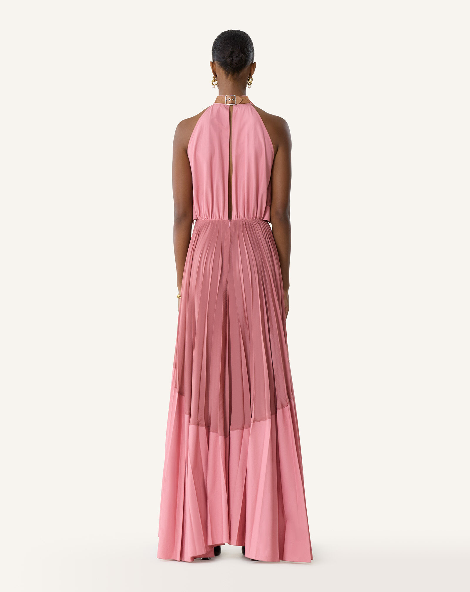 ROBE PLISSÉE EN CHARMEUSE ET COTON Lanvin ROBE PLISSÉE EN CHARMEUSE ET COTON Vieux rose RWDR00274778P26