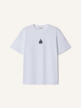 Lanvin T-SHIRT MOTHER AND CHILD IN JERSEY DI COTONE RICAMATO Bianco Ottico RMTS0012J320E26