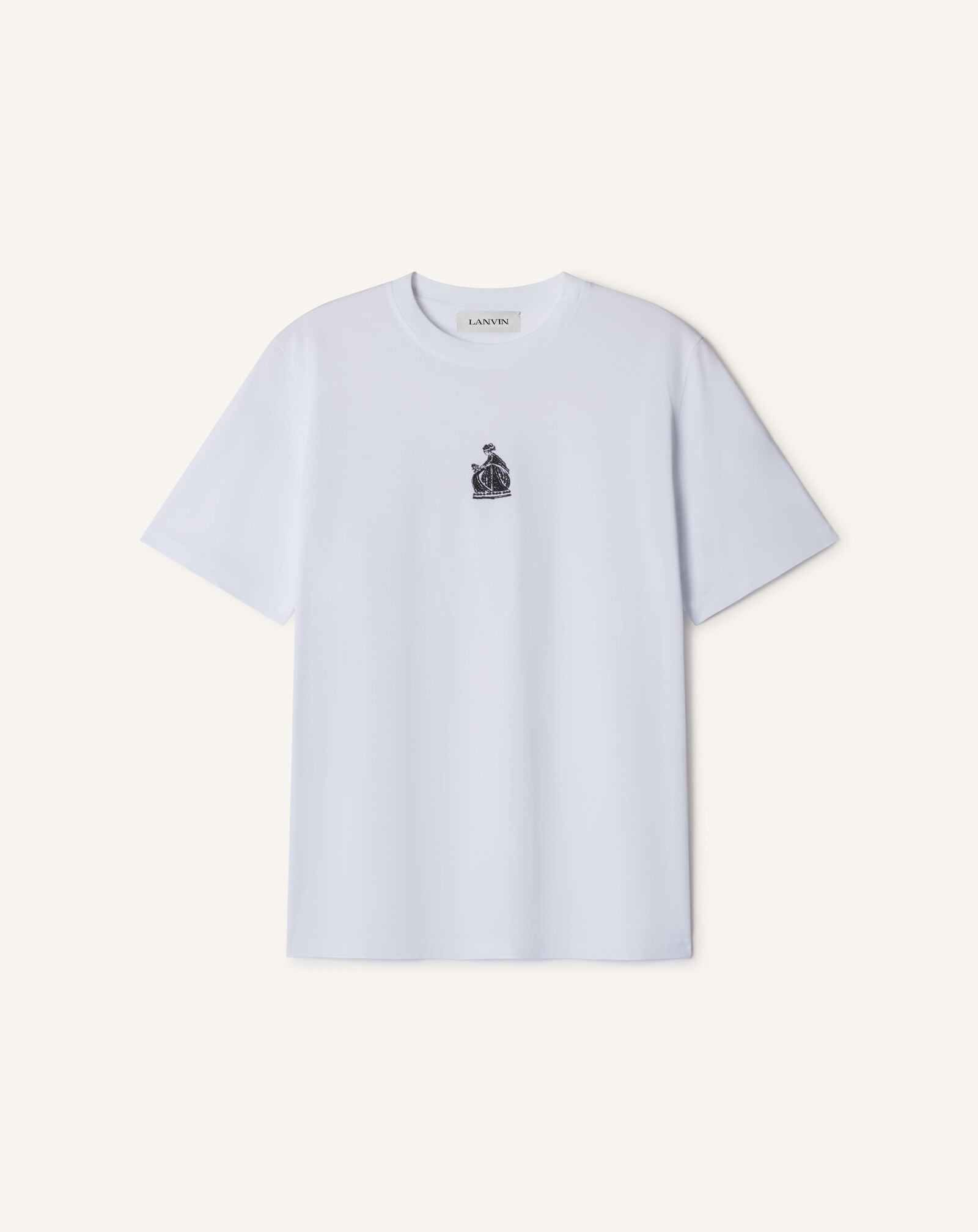 T-SHIRT MOTHER AND CHILD AUS BESTICKTEM BAUMWOLLJERSEY Lanvin T-SHIRT MOTHER AND CHILD AUS BESTICKTEM BAUMWOLLJERSEY Optisches Weiß RMTS0012J320E26
