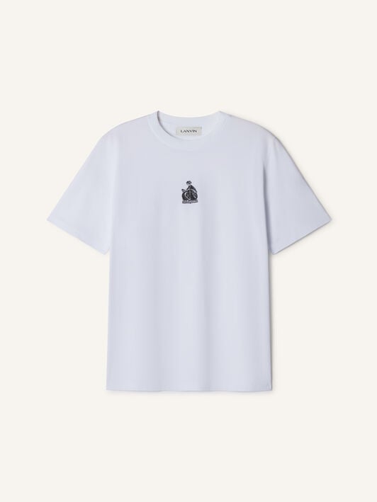 T-SHIRT MOTHER AND CHILD AUS BESTICKTEM BAUMWOLLJERSEY Lanvin T-SHIRT MOTHER AND CHILD AUS BESTICKTEM BAUMWOLLJERSEY Optisches Weiß RMTS0012J320E26