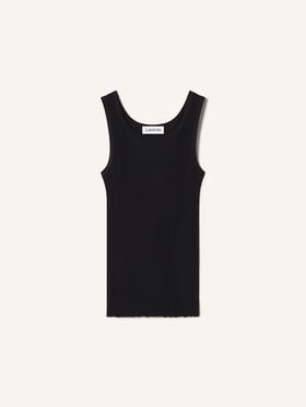 PLEATED JERSEY TANK TOP Lanvin PLEATED JERSEY TANK TOP Black RMTS0132J049P26
