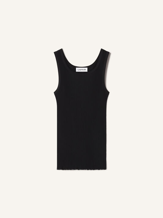 PLISSIERTES TANKTOP AUS JERSEY Lanvin PLISSIERTES TANKTOP AUS JERSEY Schwarz RMTS0132J049P26