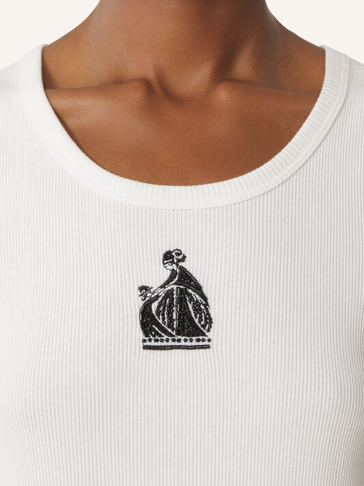 GERIPPTES TANKTOP MOTHER AND CHILD Lanvin GERIPPTES TANKTOP MOTHER AND CHILD Weiß RWTO0012J047P26