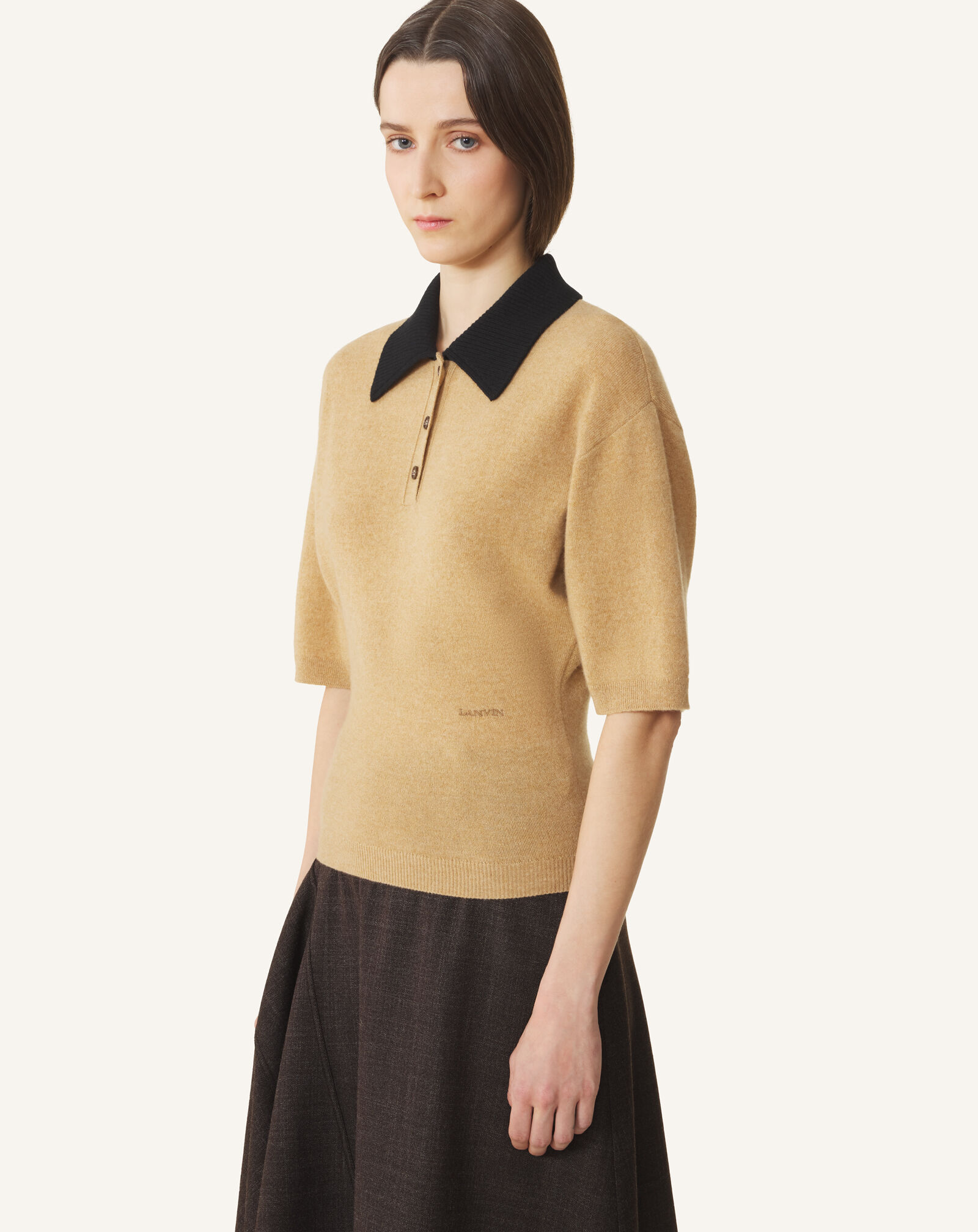 CONTRAST COLLAR POLO Lanvin CONTRAST COLLAR POLO Cappuccino RWPO0053K113H26