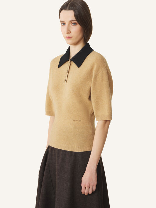 CONTRAST COLLAR POLO Lanvin CONTRAST COLLAR POLO Cappuccino RWPO0053K113H26
