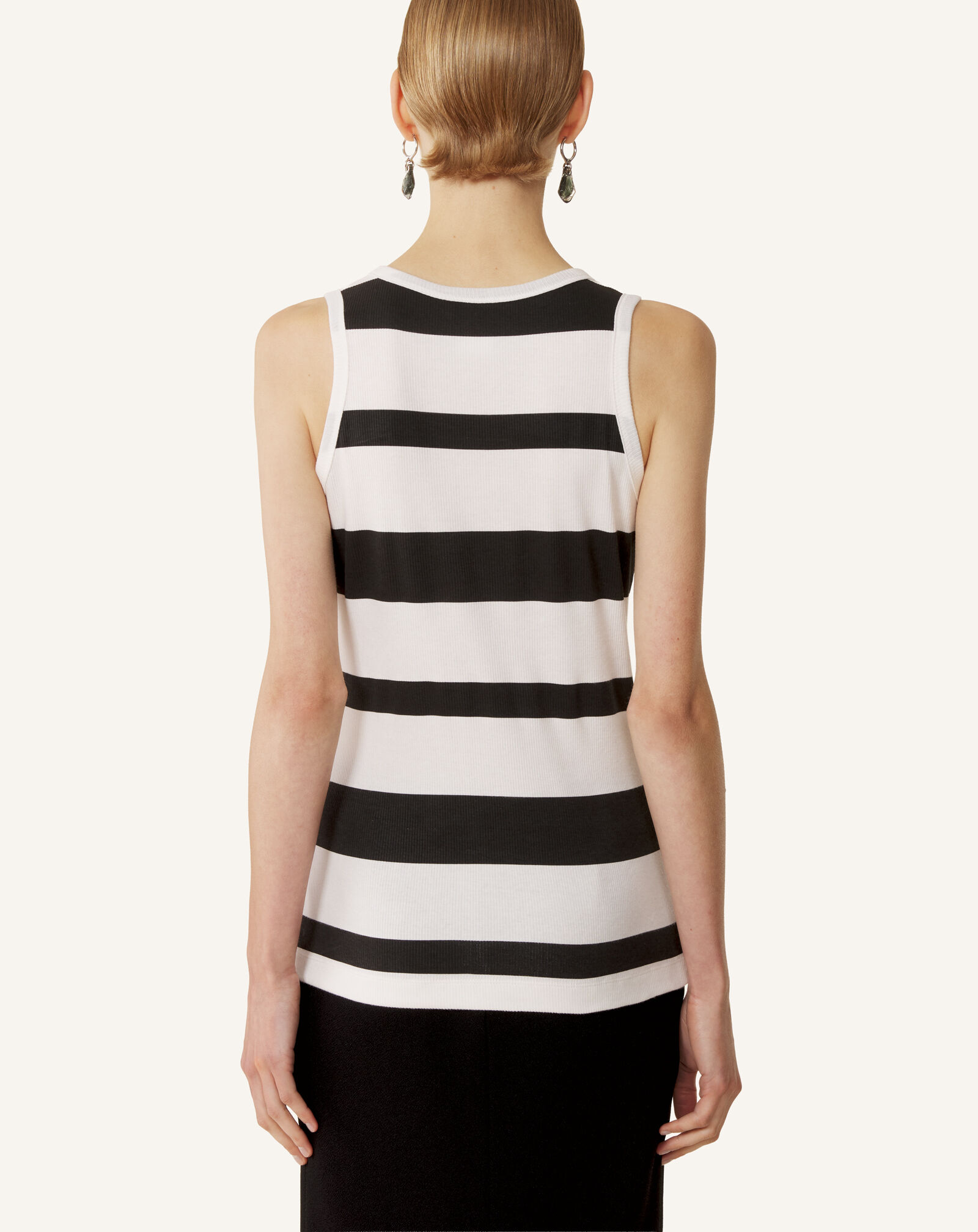 GERIPPTES TANKTOP MOTHER AND CHILD AUS BESTICKTEM BAUMWOLLJERSEY Lanvin GERIPPTES TANKTOP MOTHER AND CHILD AUS BESTICKTEM BAUMWOLLJERSEY Schwarz/Weiß RWTS0067J319E26