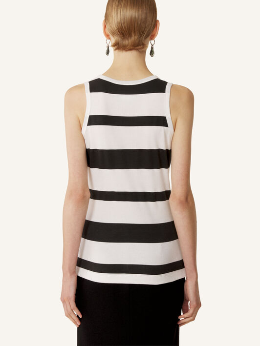 GERIPPTES TANKTOP MOTHER AND CHILD AUS BESTICKTEM BAUMWOLLJERSEY Lanvin GERIPPTES TANKTOP MOTHER AND CHILD AUS BESTICKTEM BAUMWOLLJERSEY Schwarz/Weiß RWTS0067J319E26