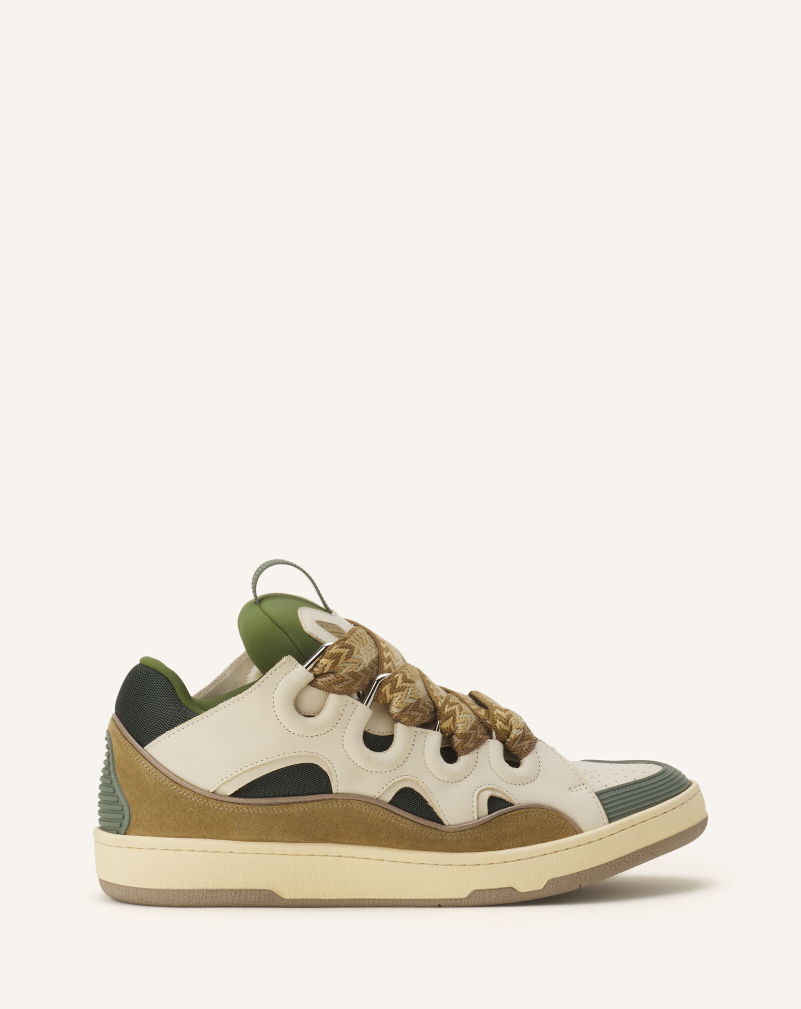 SNEAKERS CURB IN PELLE Lanvin SNEAKERS CURB IN PELLE Beige Chiaro/Kaki FUSKDK12BICOE25